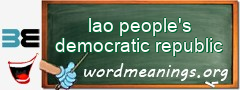 WordMeaning blackboard for lao people's democratic republic